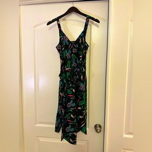 Women’s A New Day Black and Tropical Floral Handkerchief Dress - Size S